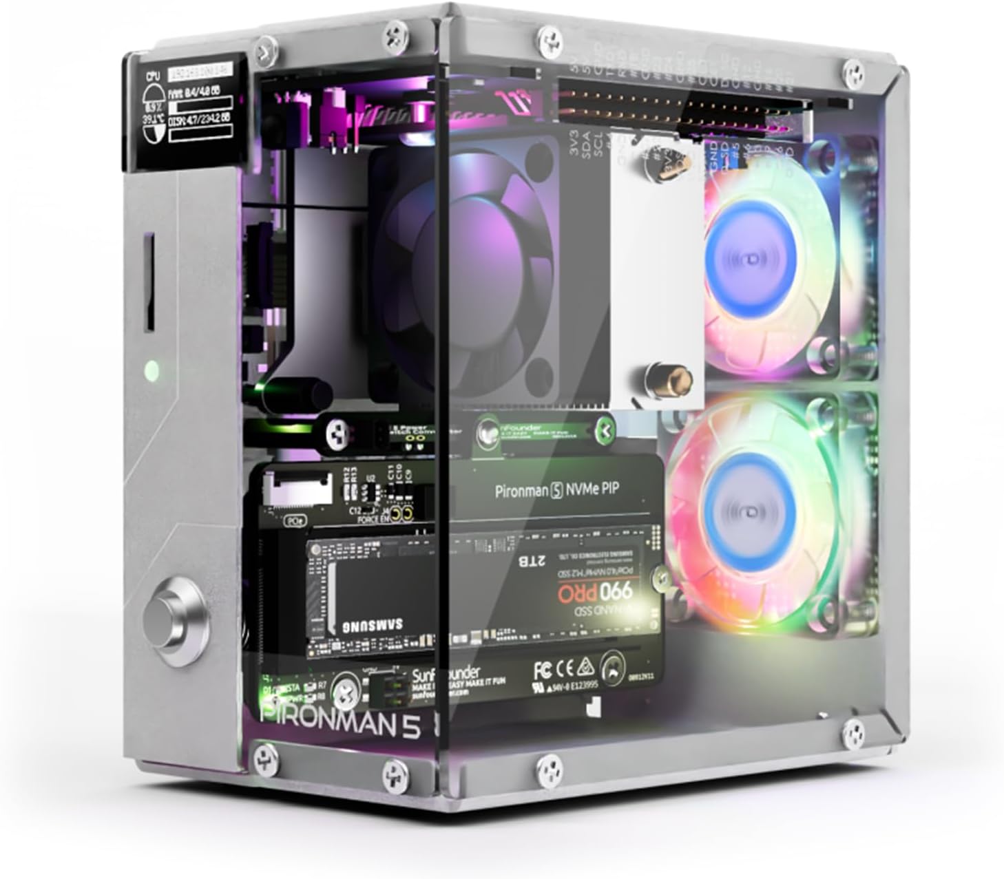 Raspberry Pi Ai Kit Hailo-8L - เคสคอมพิวเตอร์ขนาดเล็ก Pironman 5 NVMe M.2 SSD
