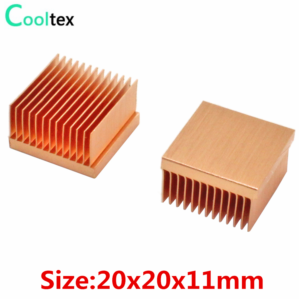 Raspberry Pi Water Cooling Kit - 2pcs ฮีทซิงค์ทองแดงบริสุทธิ์ 20x20x11 มม.ขนาดเล็กความร้อนหม้อน้ำสำหรับ Raspberry pi
