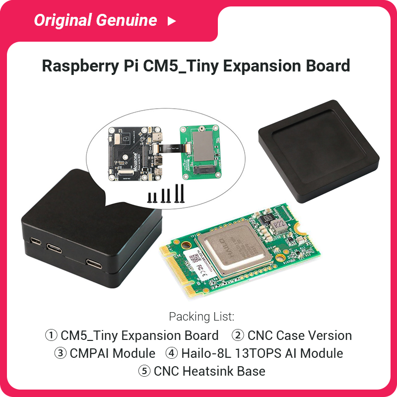 Raspberry Pi Ai Kit Hailo-8L - ชุดอุปกรณ์ CM5 Tiny Full Kit พร้อมโมดูล