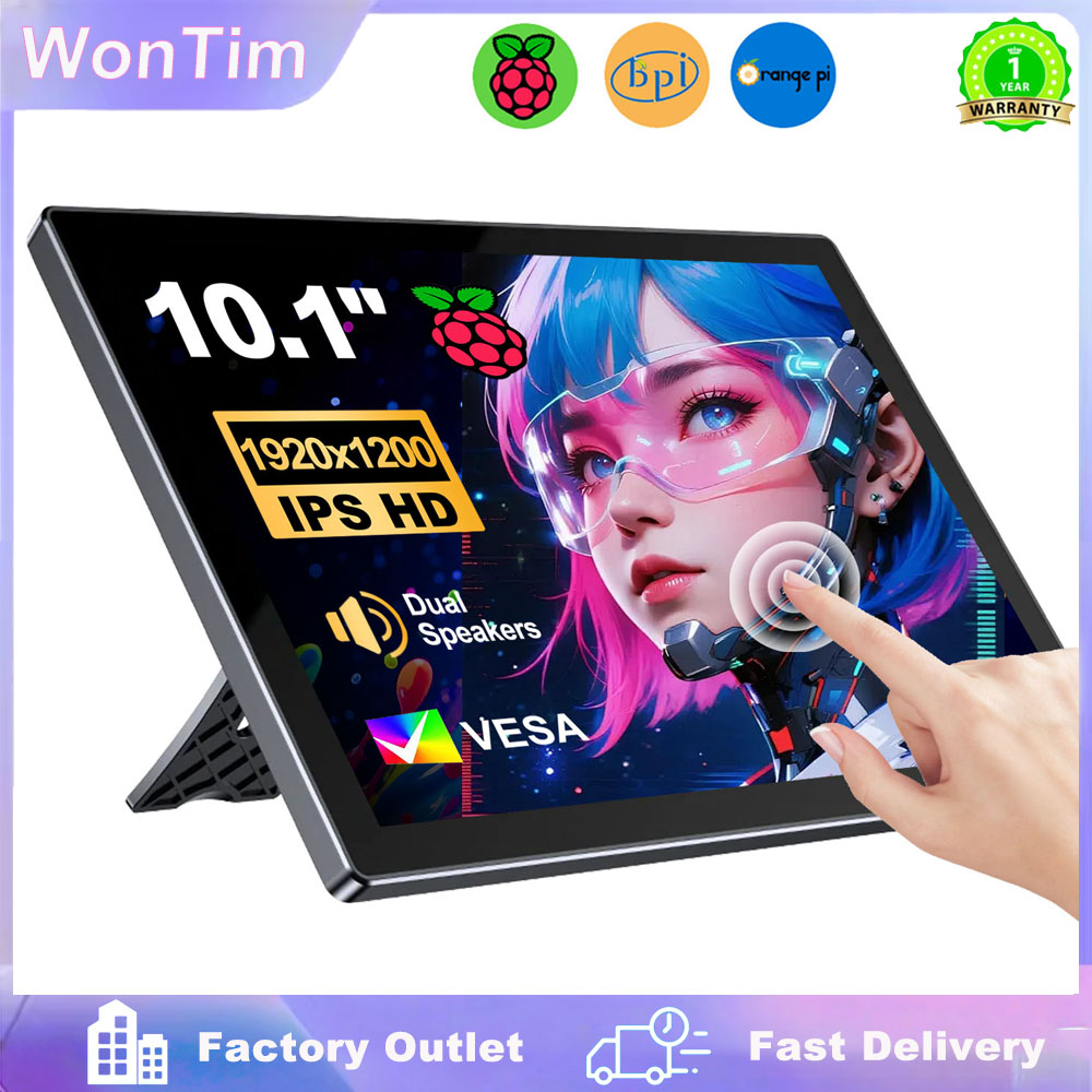 Raspberry Pi 10.1 Inch Capacitive Touch Screen Ips - 10.1 นิ้วราสเบอร์รี่ Pi 5 4/3/B/B+/A+ จอภาพ