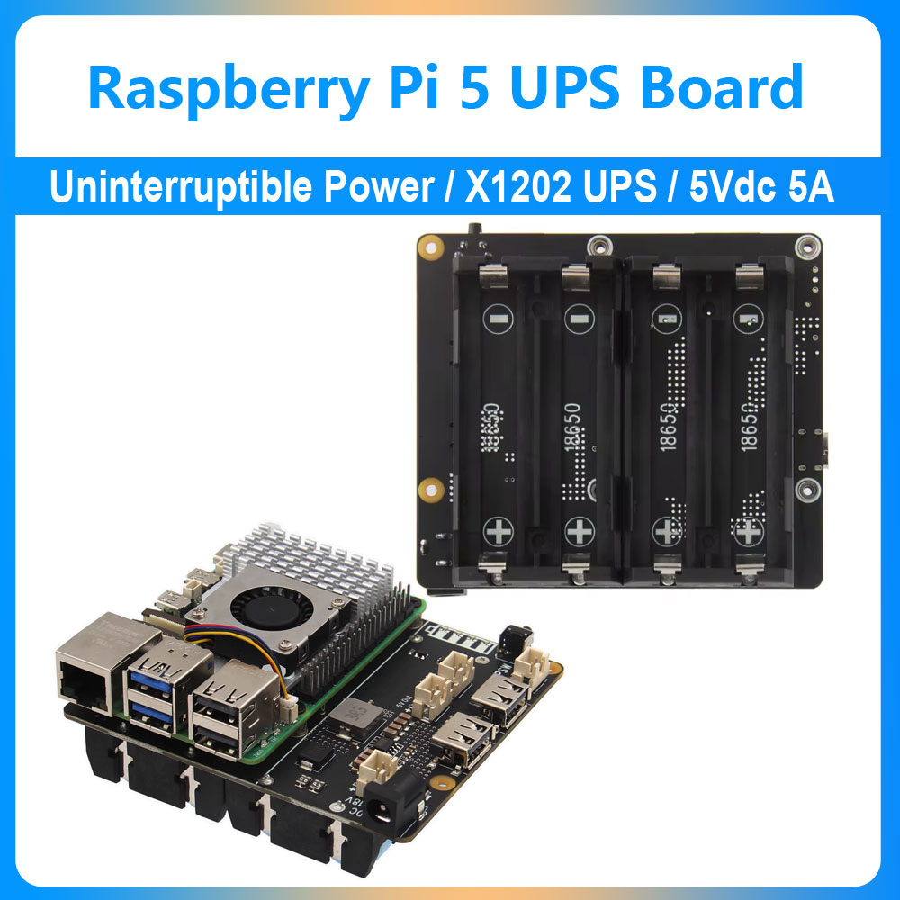 Raspberry Pi Uninterrupted Power Supply Ups 18650 - บอร์ดขยาย UPS สำหรับ Raspberry Pi 5