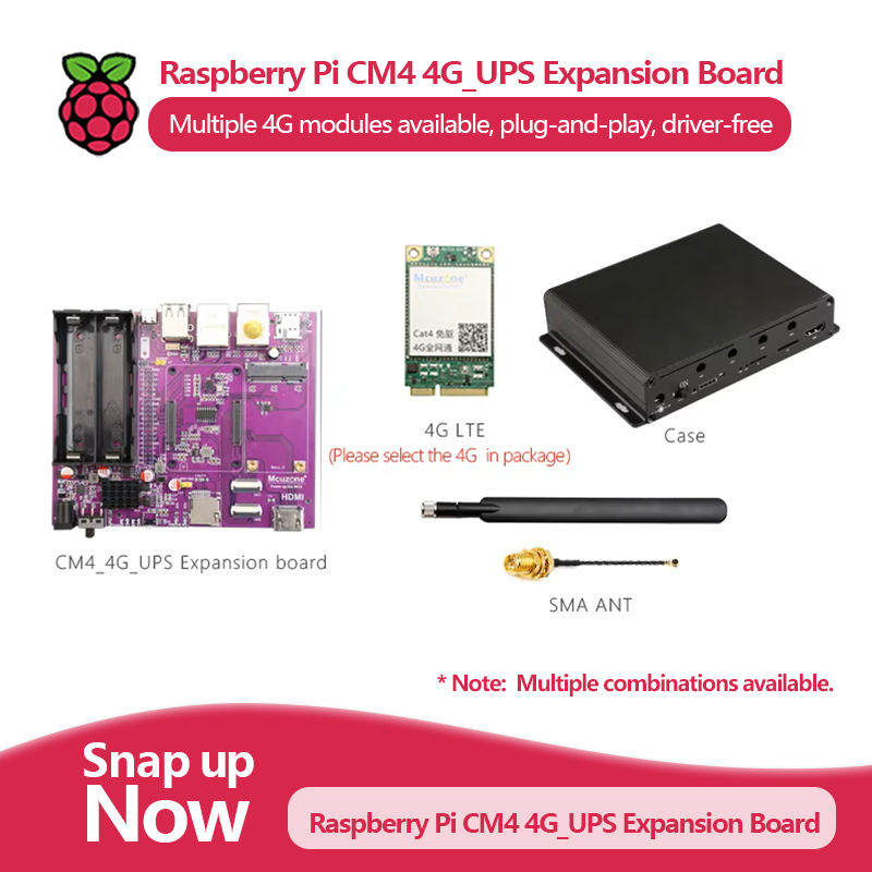 Raspberry Pi Uninterrupted Power Supply Ups 18650 - บอร์ดขยายพลังงานสำรอง Raspberry Pi CM4 4G_UPS, 4G