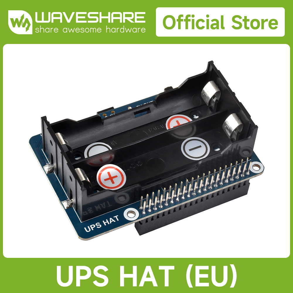 Raspberry Pi Uninterrupted Power Supply Ups 18650 - เวฟแชร์เครื่องสำรองไฟ UPS HAT สำหรับราสเบอร์รี่ปี่ 4B/3B,เอาต์พุตไฟ 5V