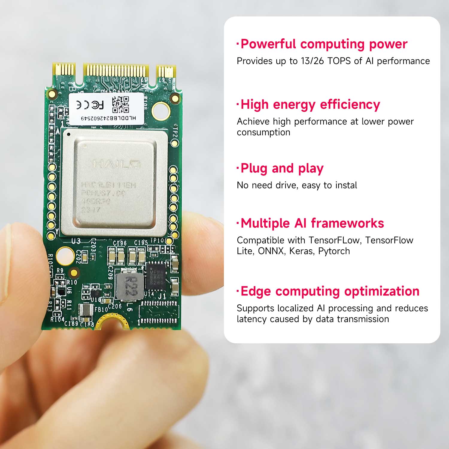 โมดูลเร่งความเร็ว Hailo 8/8l A - Raspberry Pi Ai Kit Hailo-8L บทวิจารณ์และราคา