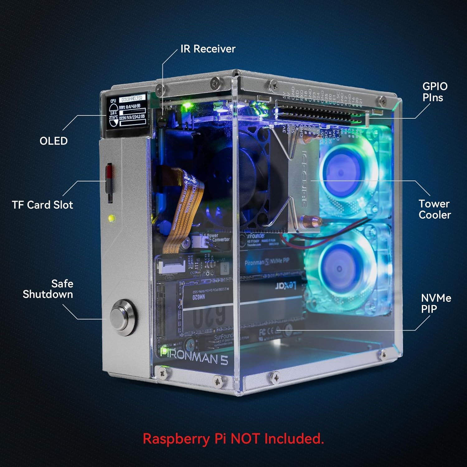 เคสคอมพิวเตอร์ขนาดเล็ก Pironma - Raspberry Pi Ai Kit Hailo-8L บทวิจารณ์และราคา