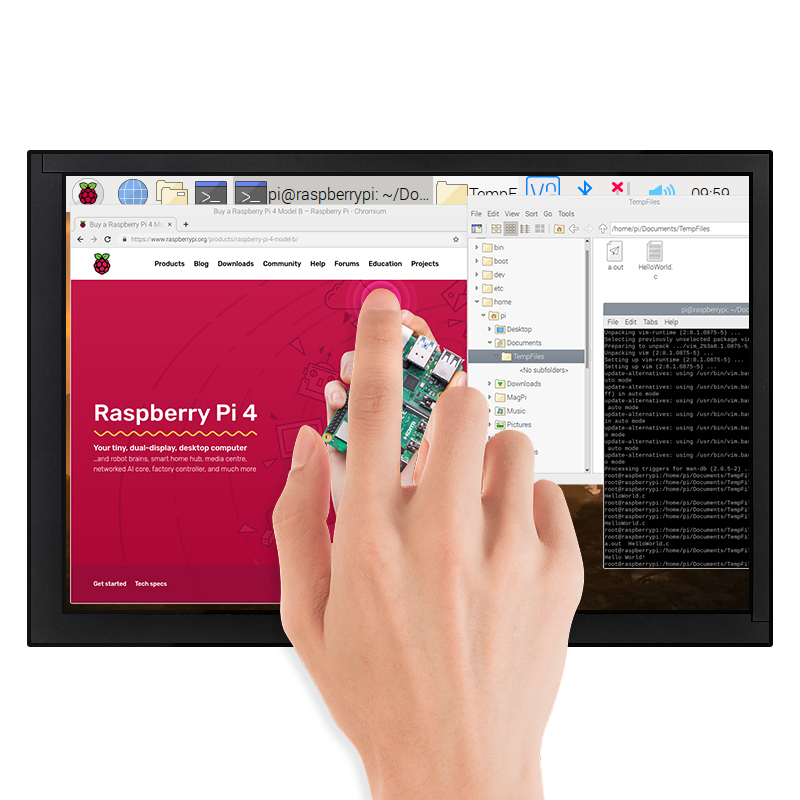 หน้าจอสัมผัส Raspberry Pi 4B ข - Raspberry Pi 10.1 Inch Capacitive Touch Screen Ips บทวิจารณ์และราคา